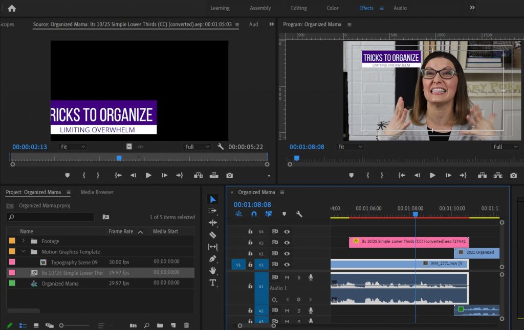 The first of the 11 videos I edited for Organized Mama.