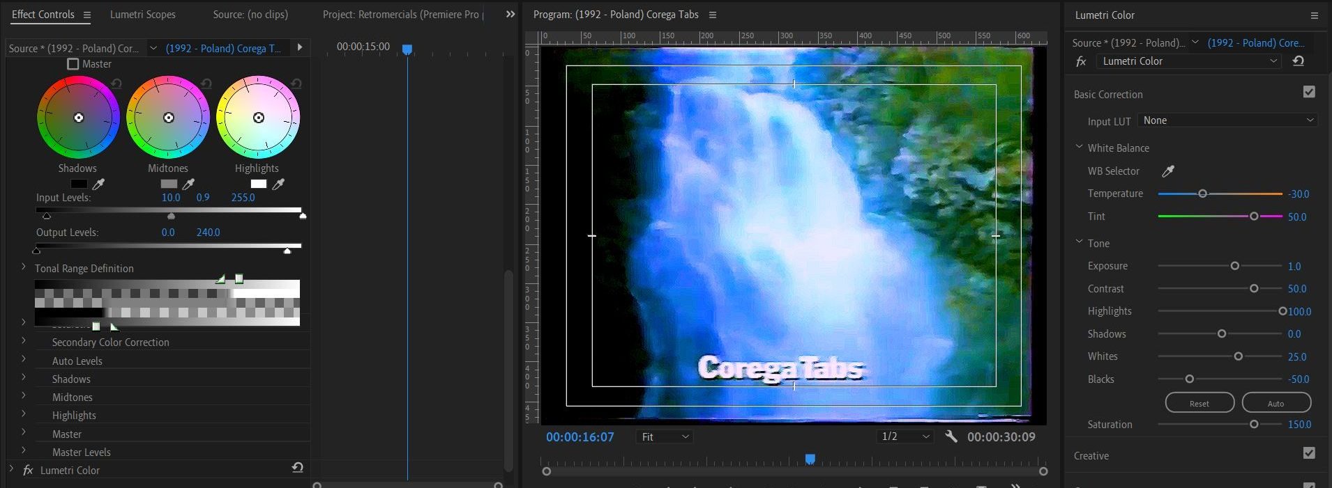 2021-12-16 1117 hours (Additional Color-Correction to Shot of Waterfall and Babbling Brooks on Commercial for Corega Tabs from 'Stare polskie reklamy (1992)')