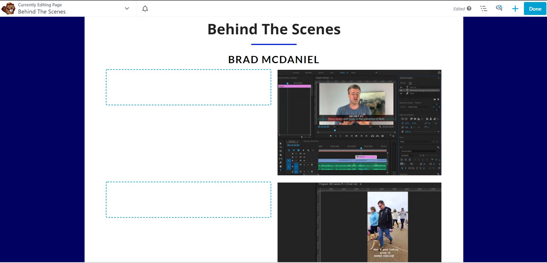 2022-01-03 1312 hours (Starting to Design 'Behind The Scenes' Page, the Forthcoming New Page on Brady's Website)