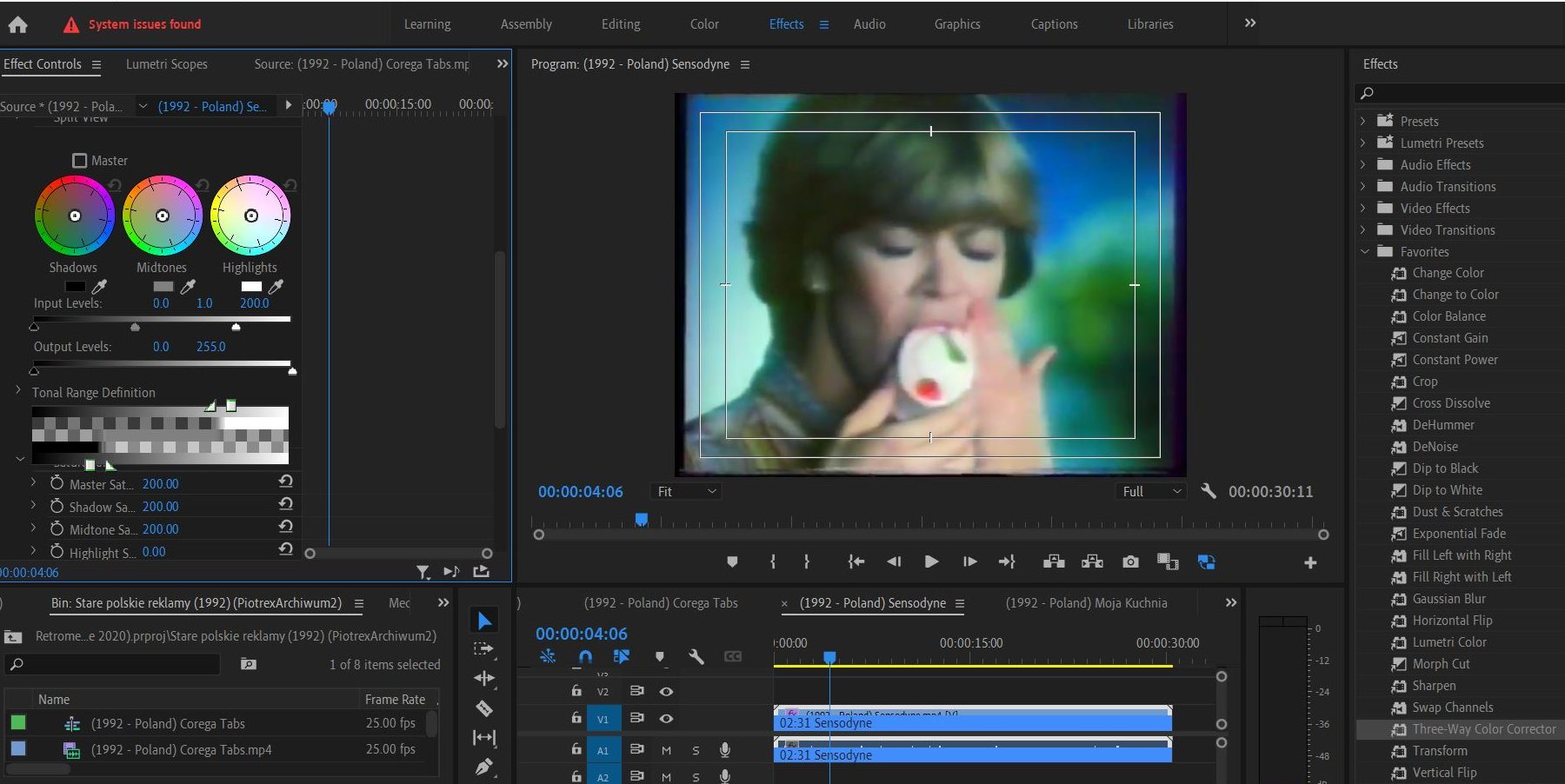 2021-10-29 1542 hours (Beginning to Color-Correct 1992 Polish Retromercial, Extracted from 'Stare polskie reklamy (1992)' from YouTube)