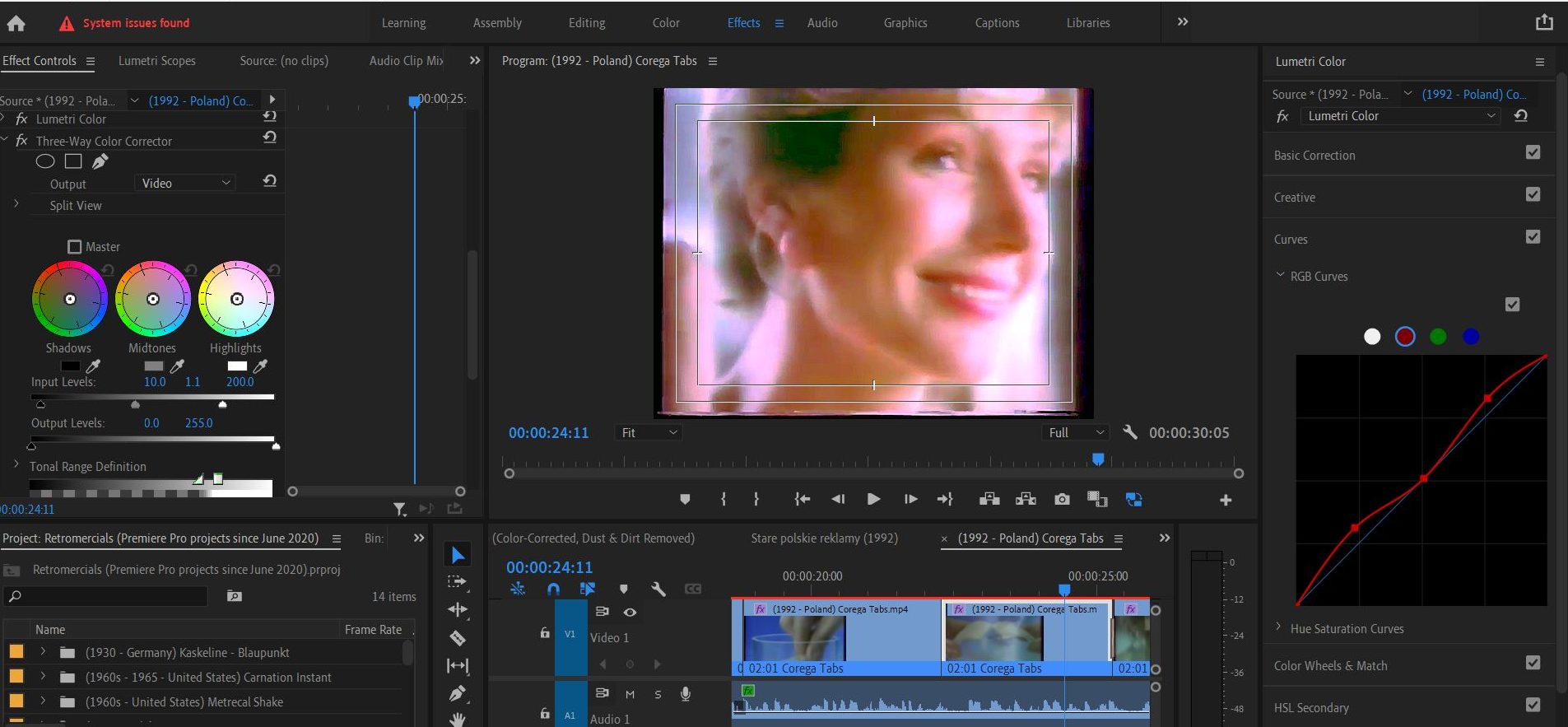 2021-11-02 1110 hours (Additional Color-Correction to Shot of Woman on Commercial for Corega Tabs from 'Stare polskie reklamy (1992)')