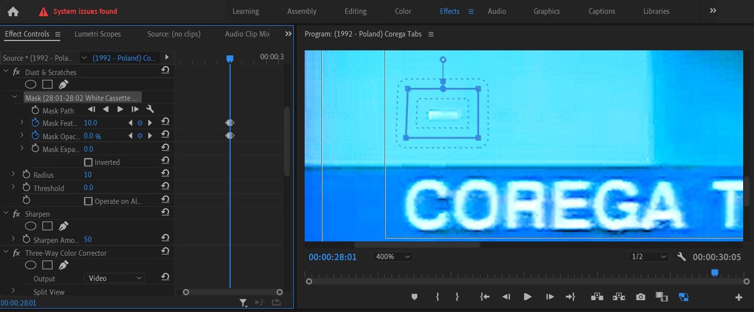 2021-11-02 1132 hours (Removing Cassette Scratch on Last Shot of Commercial for Corega Tabs from 'Stare polskie reklamy (1992)')