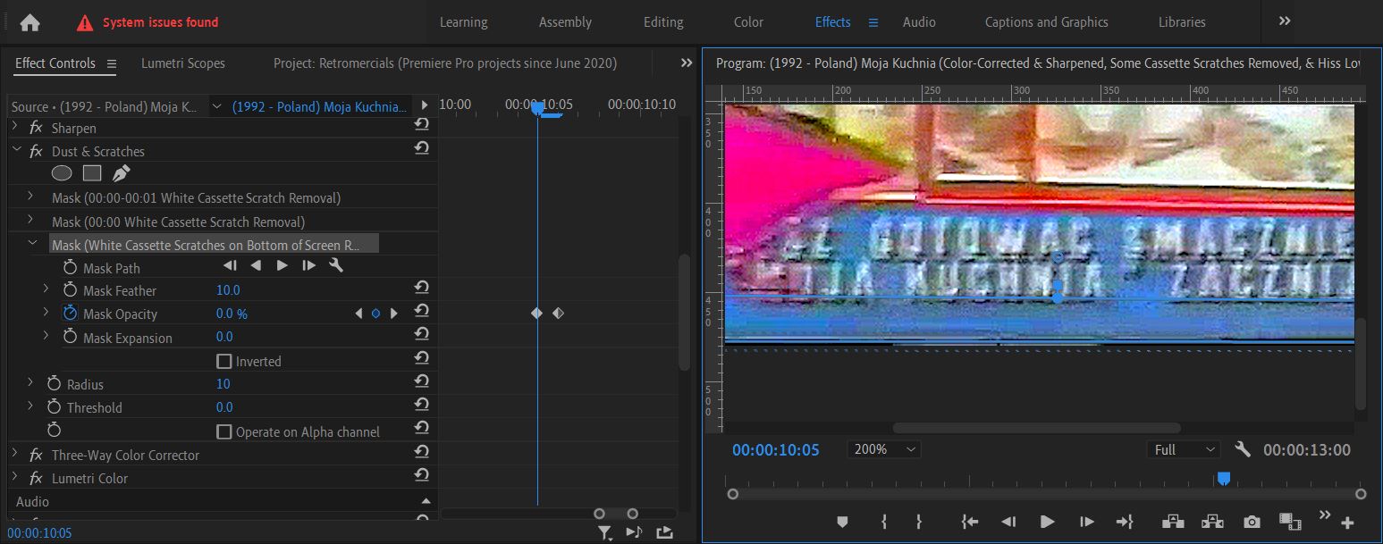 2022-01-30 2145 hours (Balancing Removing White Cassette Scratches on Bottom of Screen and Keeping Title Card Sliding Up Intact)