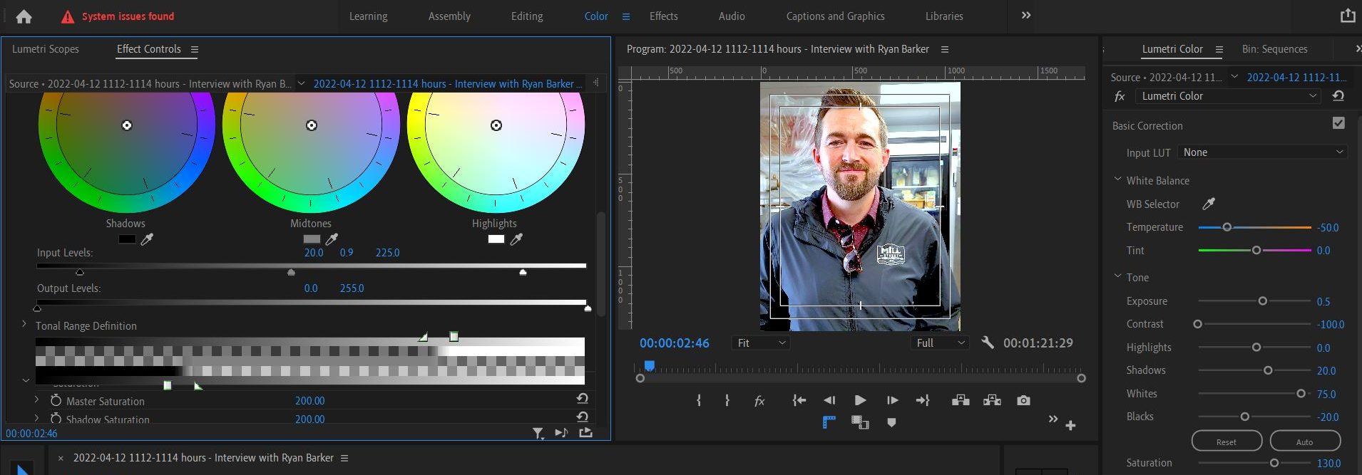2022-04-13 1047 hours (Color-Correcting Interview Video of Ryan Barker)