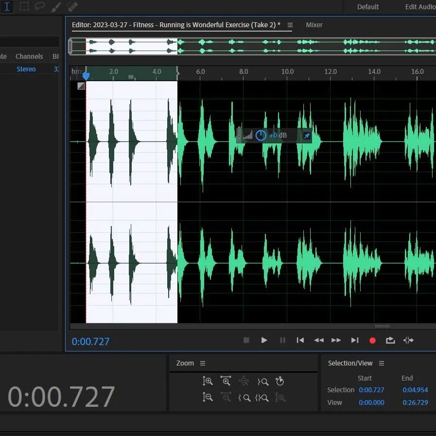 2023-03-27 1932 hours (Enhancing Recorded Script - Shortening First Few Audio Waves to Match Audio Gain of the Rest of the Recording on Adobe Audition)