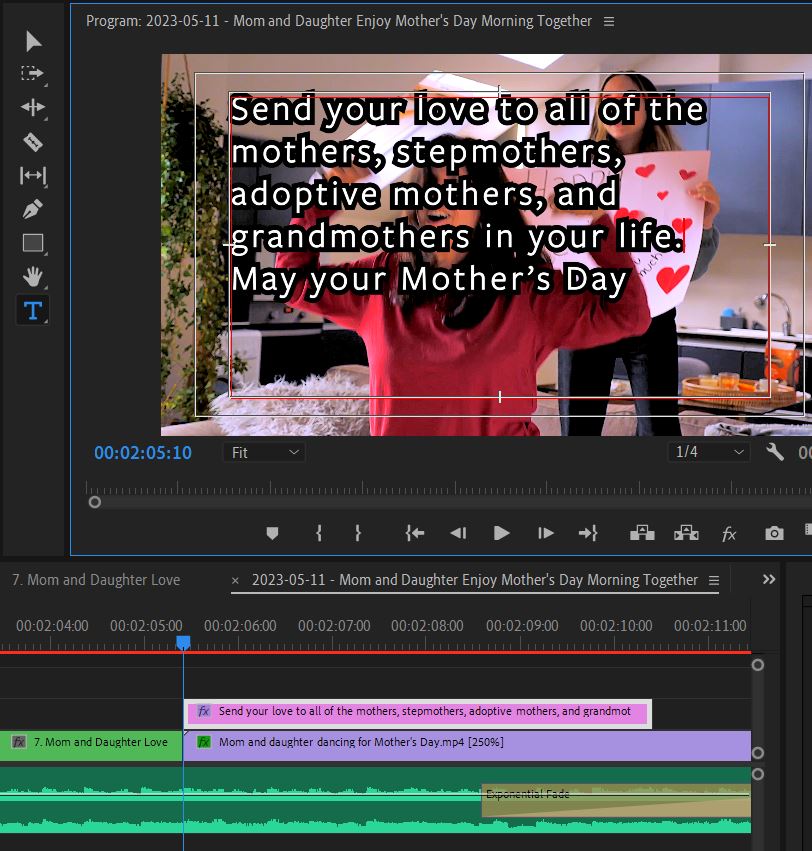 2023-05-11 1753 hours (Beginning to Type a Message for Mother's Day to Conclude the Video)