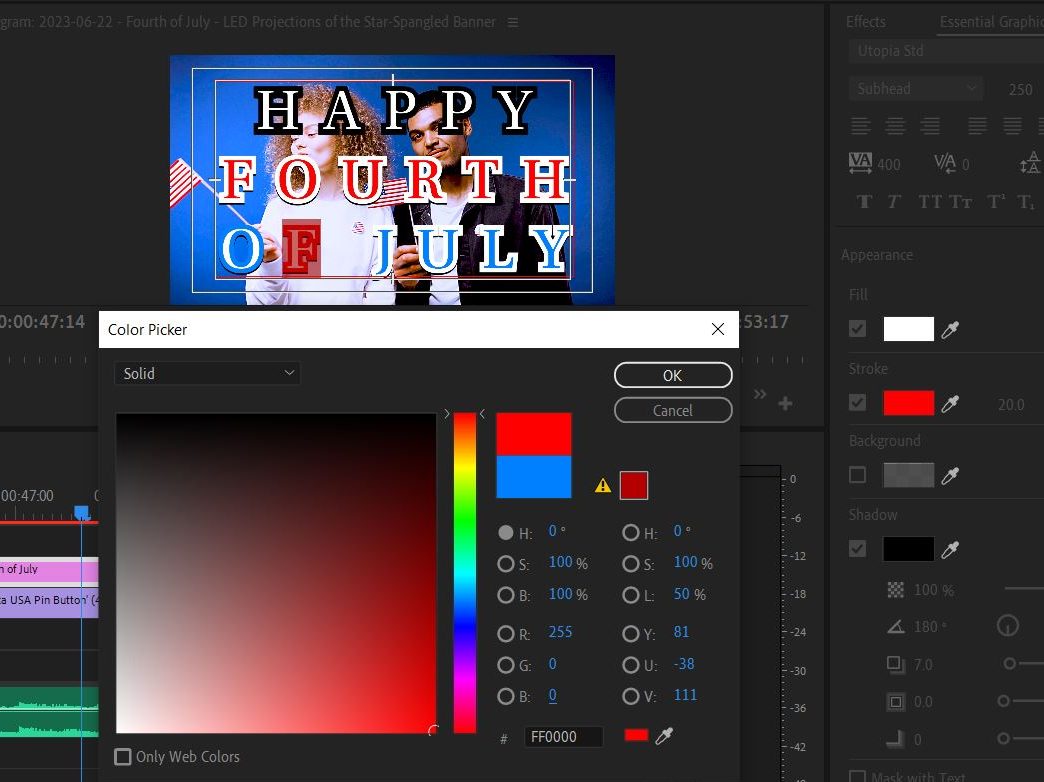 2023-06-27 0852 hours (Adjusting Stroke Colors on Letters of 'Of' for the Patriotic Red White & Blue)