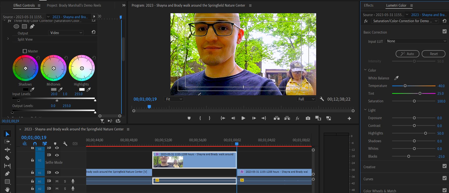 2023-07-04 1458 hours (Starting to Trim Out Switches Between Normal and Selfie Modes on Saturated Video)
