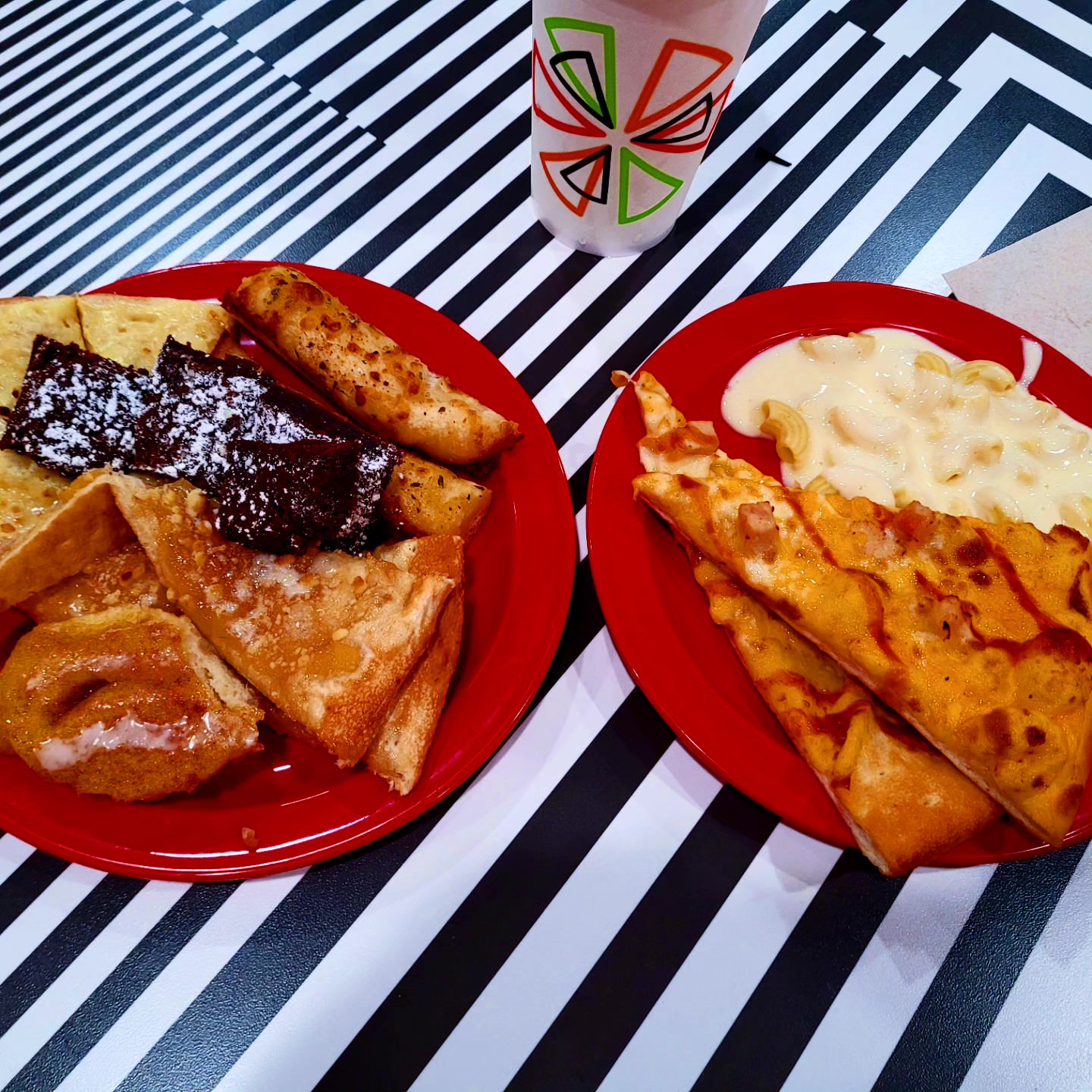 2023-08-14 1553 hours - Pasta, Buffalo Chicken Pizza, Garlic Cheesy Bread, and Desserts at Cicis