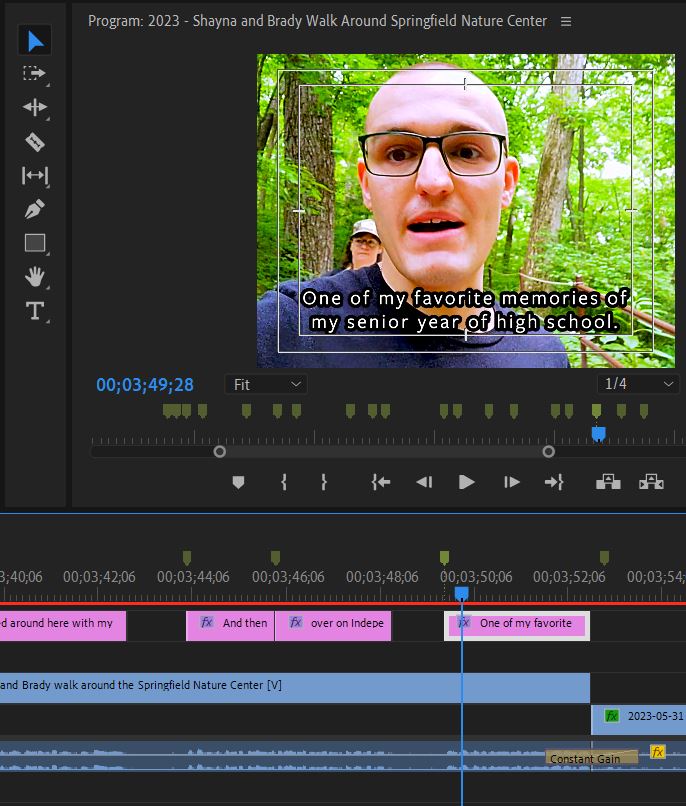 2023-07-19 1950 hours (Finished Typing Title Cards about Brady's Family Trip to Springfield Nature Center his High School Senior Year)