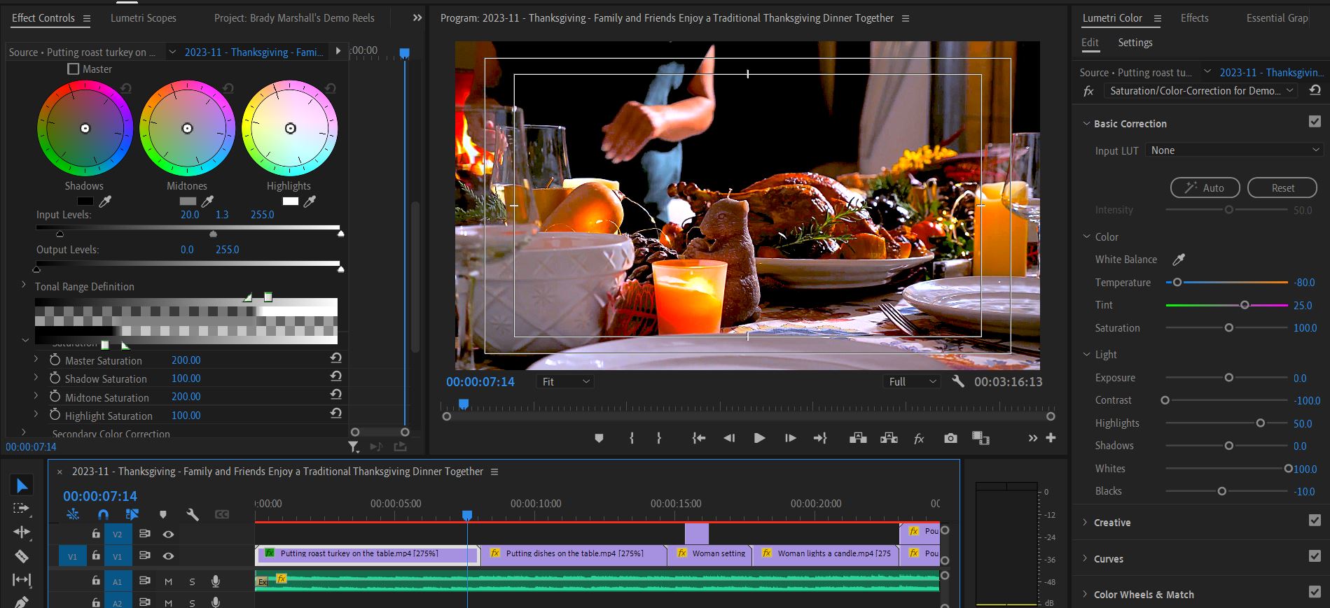 2023-10-31 1817 hours (Trial and Error Color-Correcting Saturated Shot 'Putting roast turkey on the table')