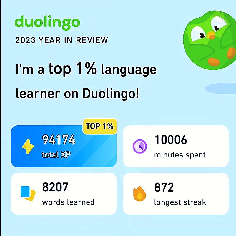 2023-12-04 1549 hours - 2023 Year in Review - Top 1% Language Learner