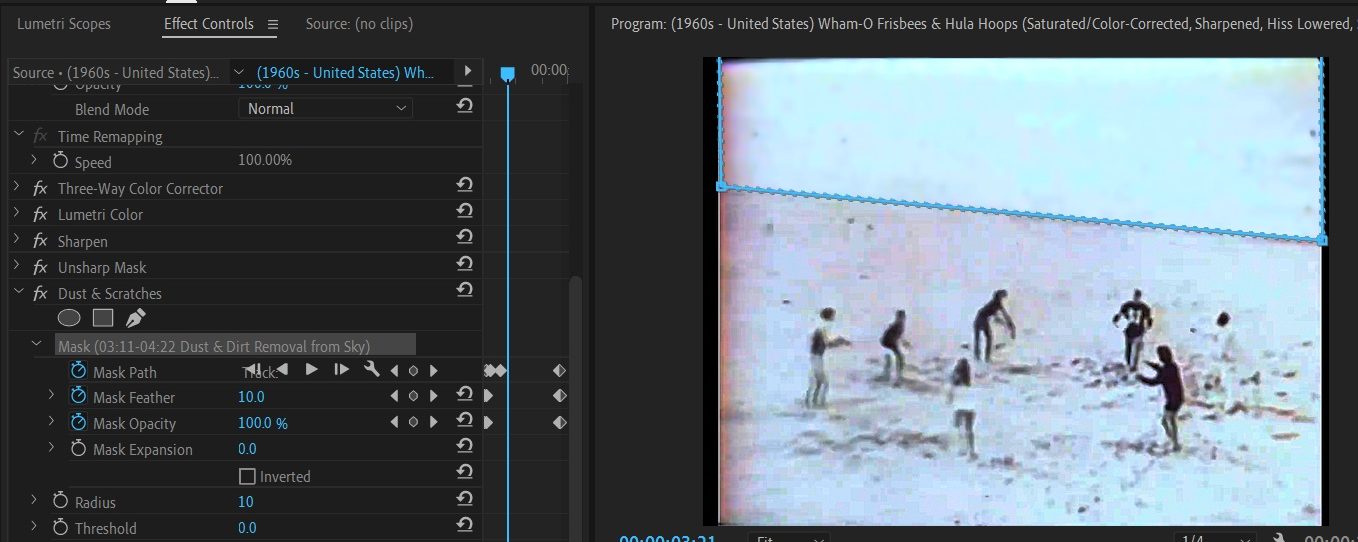 2024-01-16 1933 hours (Creating Mask Path to Sync Dust & Scratches Effect on Sky with Zoom In)