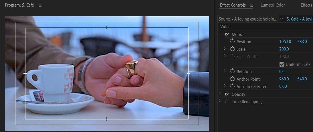 2024-02-07 1637 hours (Zoomed In 'A loving couple holding hands' as a Close-Up to Emphasize Holding Hands as Romance)
