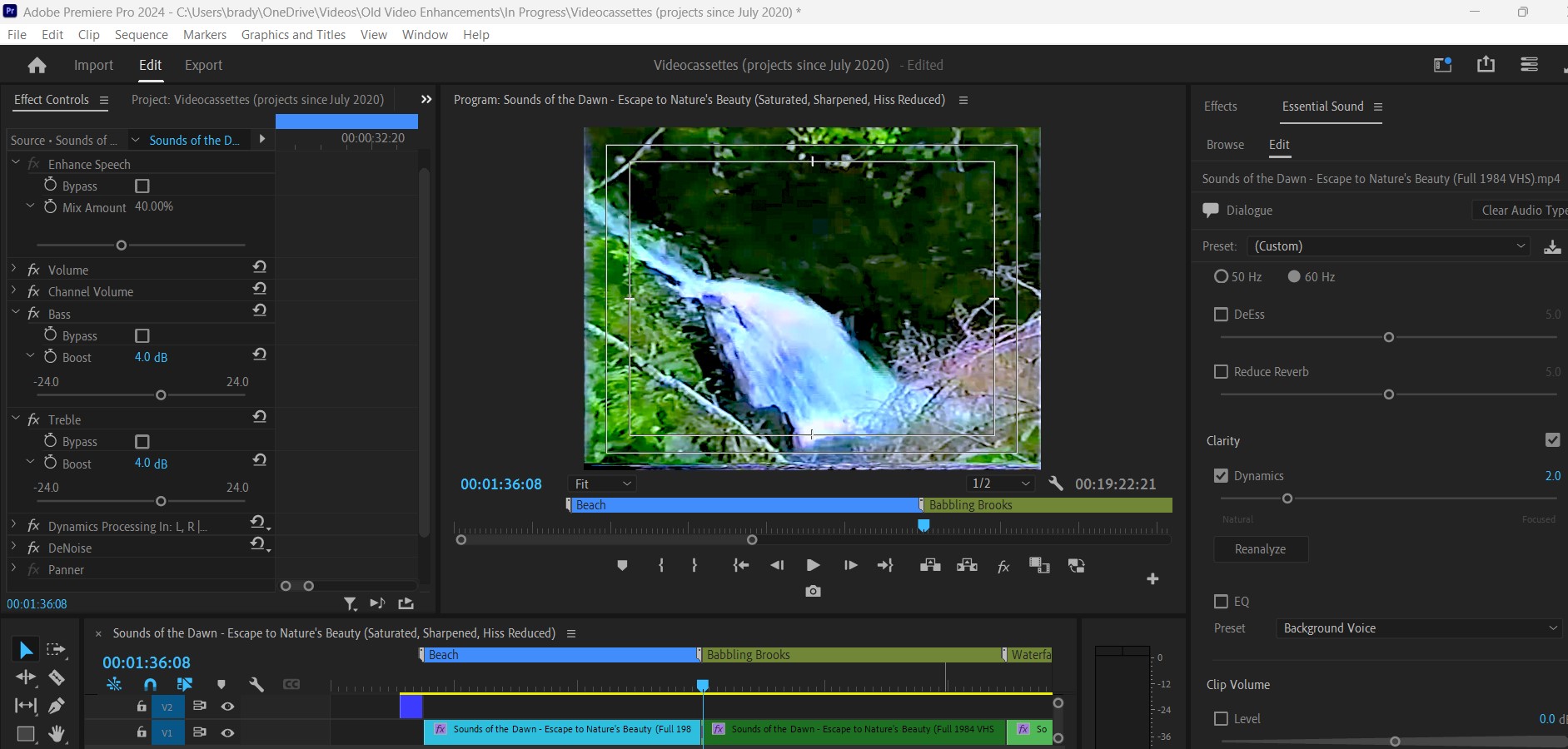2024-05-15 1915 hours (Trial and Error Cleaning Up Music and Nature Sounds for Cinematic Feel)