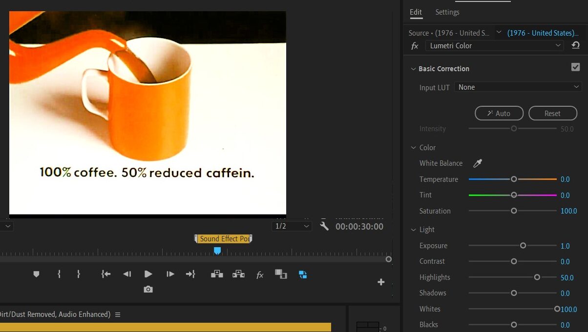 2024-06-04 1351 hours (Color-Correcting Shot of Pouring Coffee by Reducing Blacks to Bring Back Steam from Original Version)