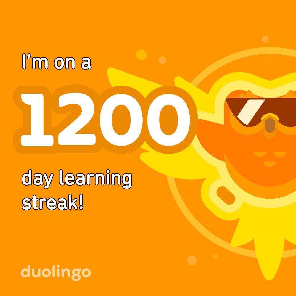2024-10-24 1028 hours - Brady Marshall's 1,200-Day Streak on Duolingo