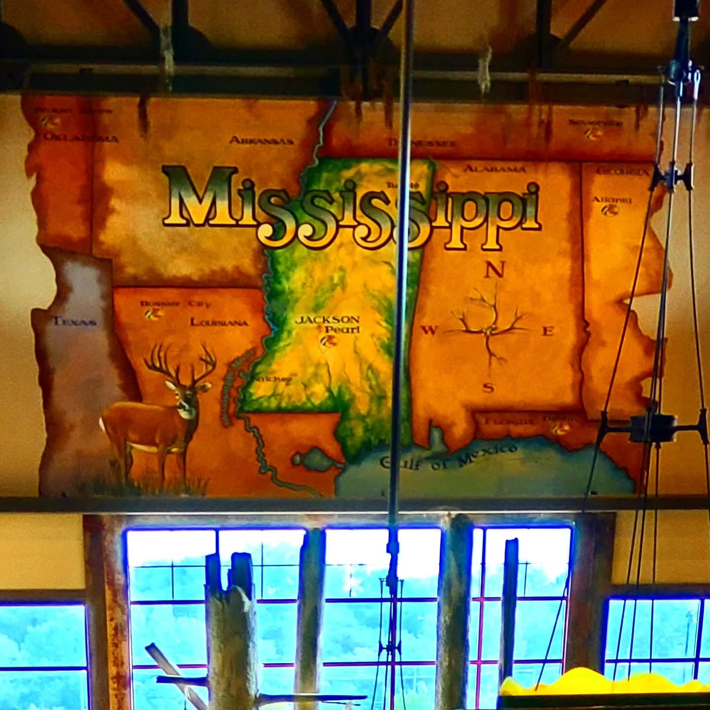 2025-09-26 0923 hours #2 - Map of Mississippi and 'Deep South' States at Bass Pro Shops in Pearl