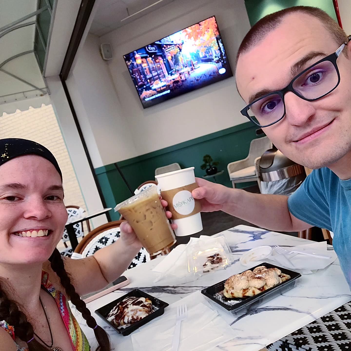 2025-09-30 1531 hours #1 - Autism Buddies Haley Kilburn & Brady enjoy Coffee & Treat at MOKapé at Battlefield Mall