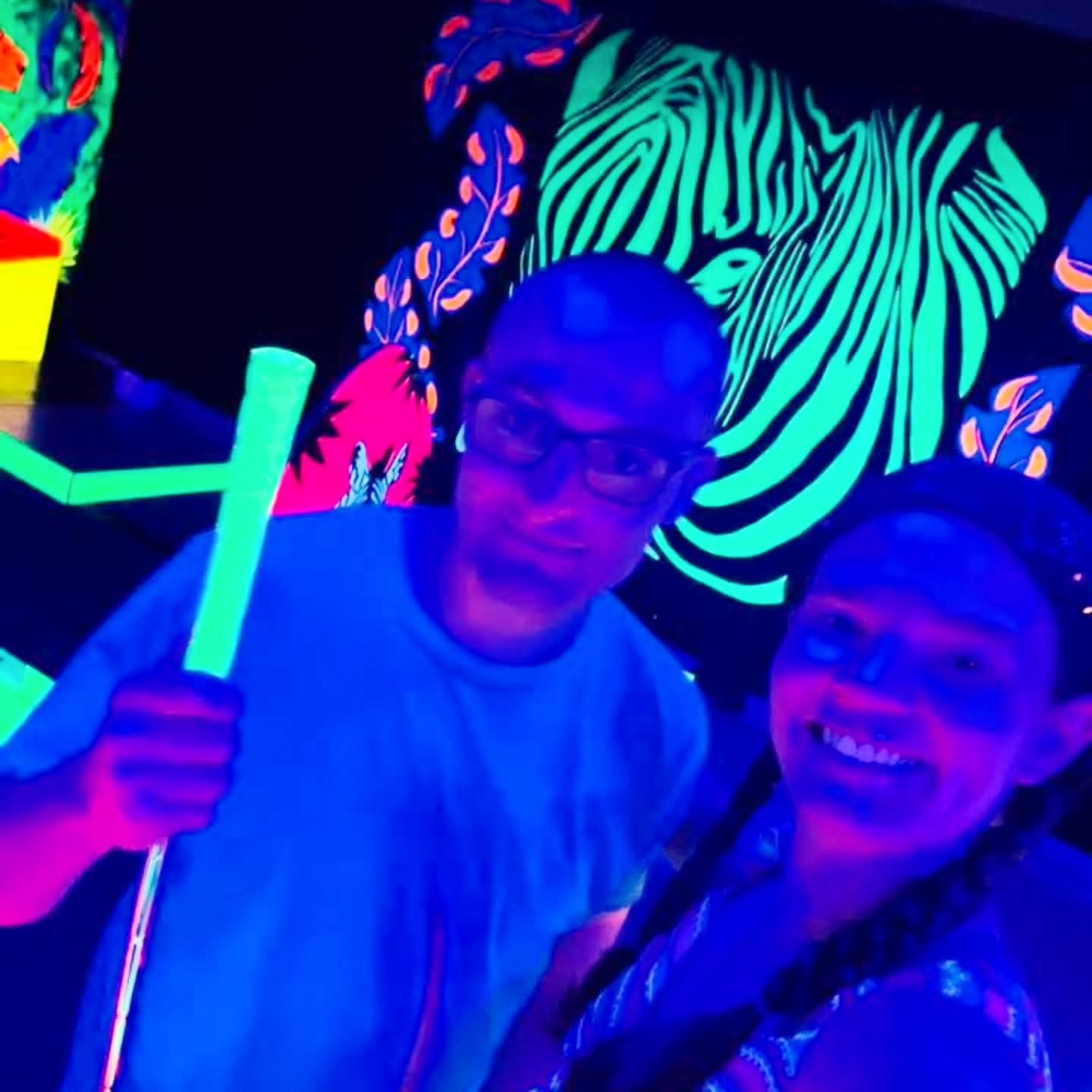 2025-09-30 1610 hours - Autism Buddies Brady & Haley play Glow Golf Together