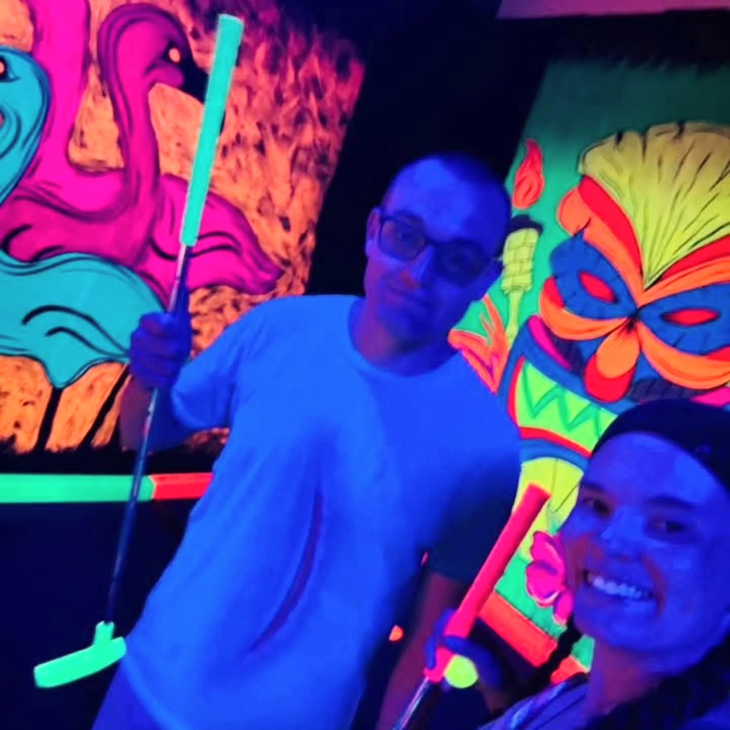 2025-09-30 1619 hours - Autism Buddies Brady & Haley play Glow Golf Together