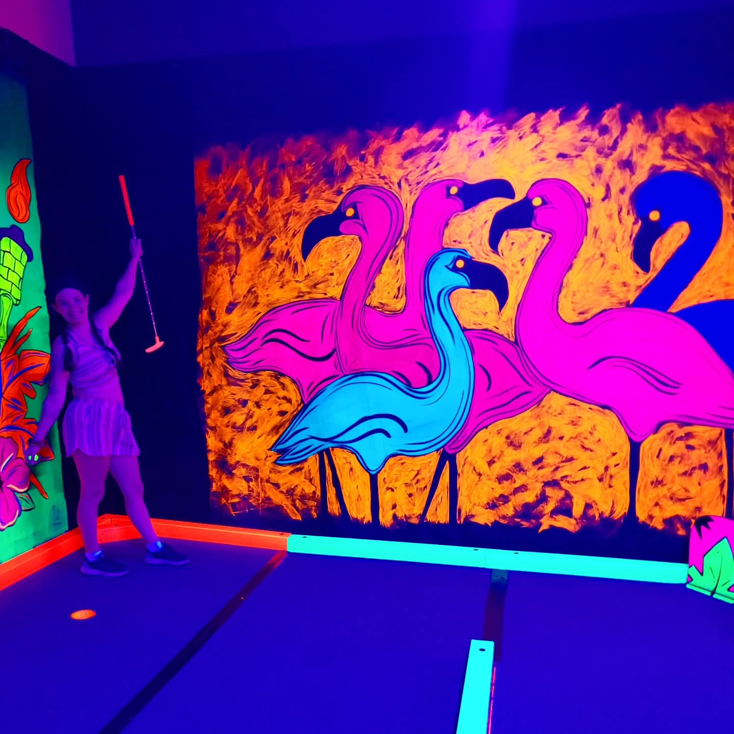 2025-09-30 1640 hours - Haley plays Glow Golf