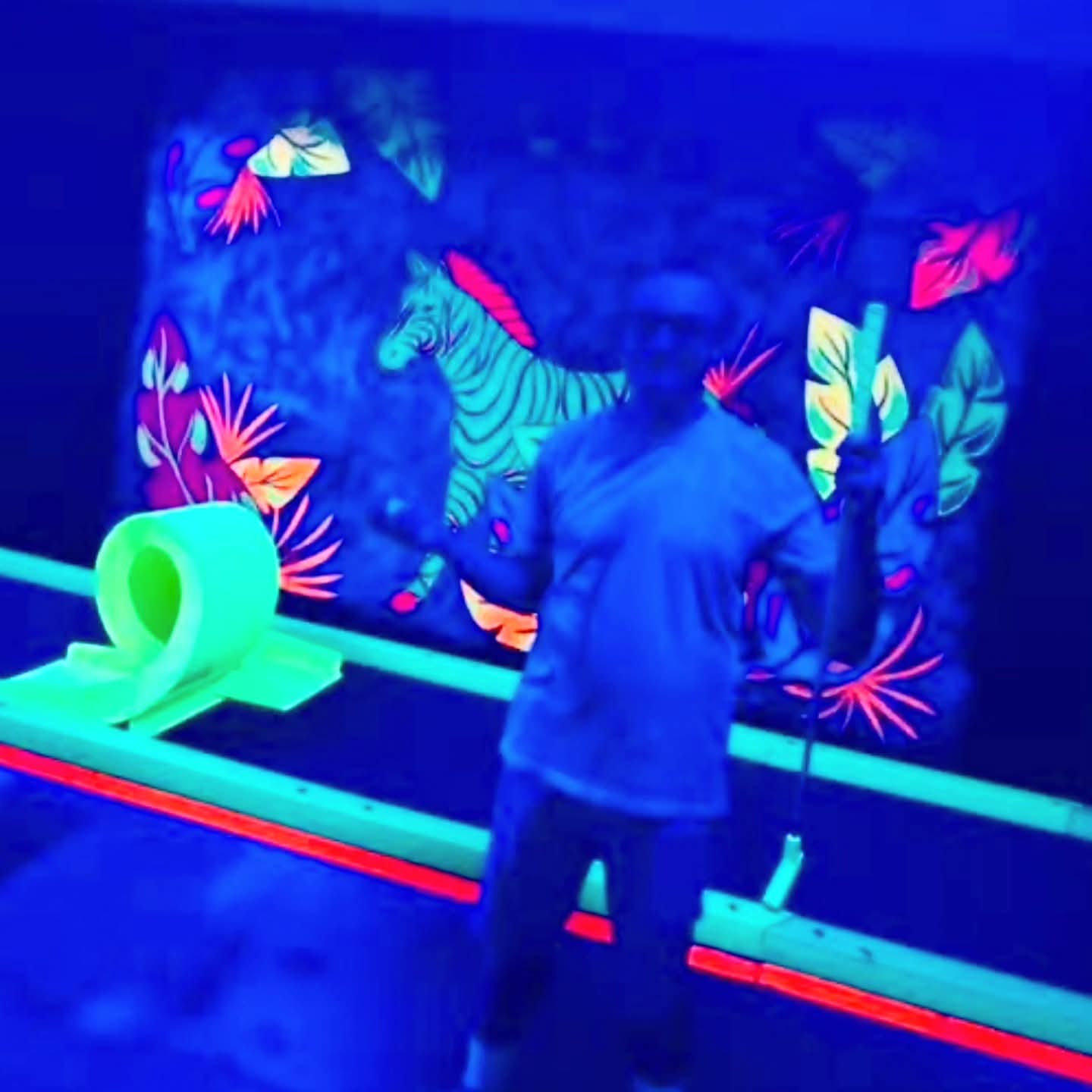 2025-09-30 1642 hours - Brady plays Glow Golf