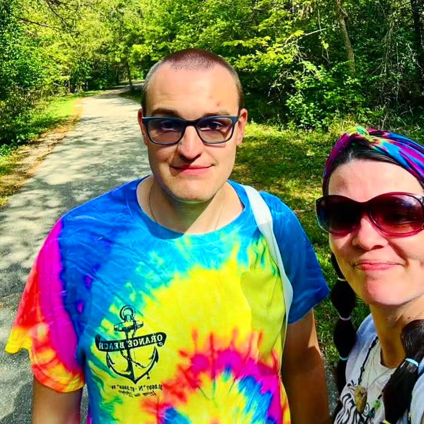 2025-10-06 1419 hours - Brady & Haley walking down Galloway Creek Greenway Trail