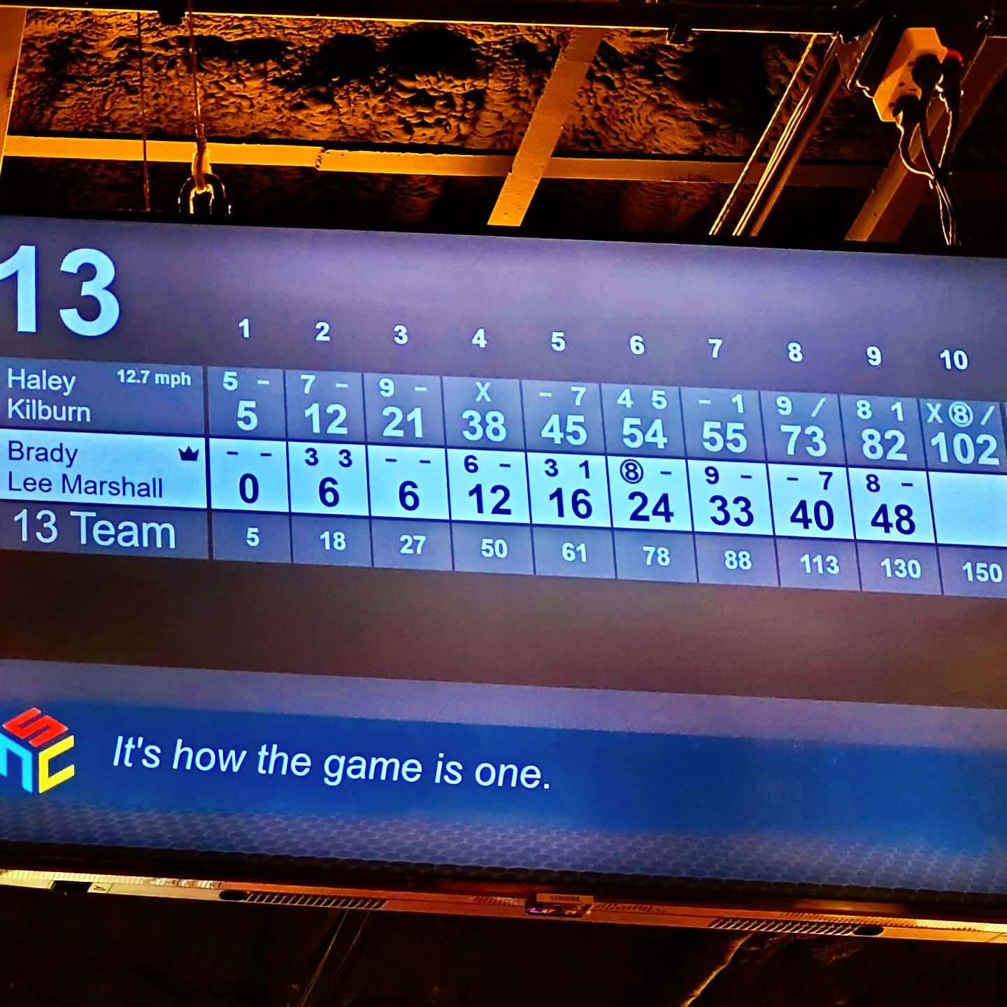 2025-10-20 1712 hours - Haley Made Two Strikes & Two Spares, but Brady Made Mostly Gutters