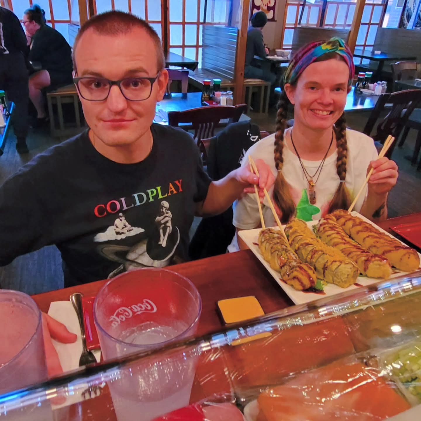 2025-10-20 1809 hours - Autism Buddies Brady & Haley enjoy Sushi at Sakura