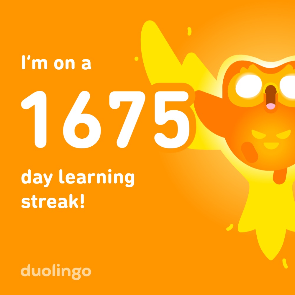 2026-02-11 1127 hours - Brady Marshall's 1,675 Day Streak on Duolingo