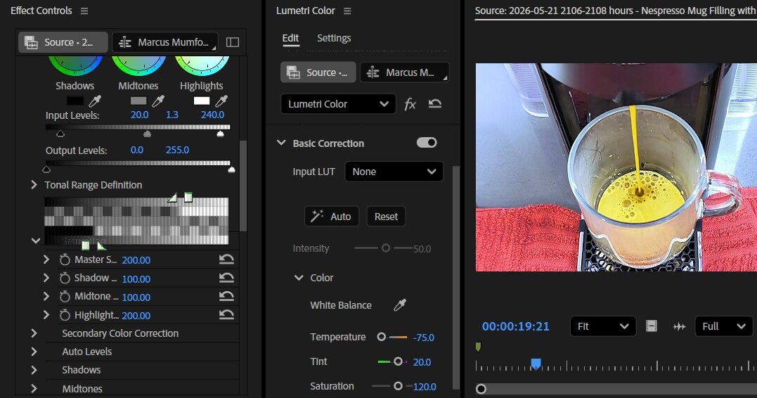 2026-05-30 0214 hours (Color-Corrected Shot of Coffee Brewing to Relieve Rag from Oversaturation)