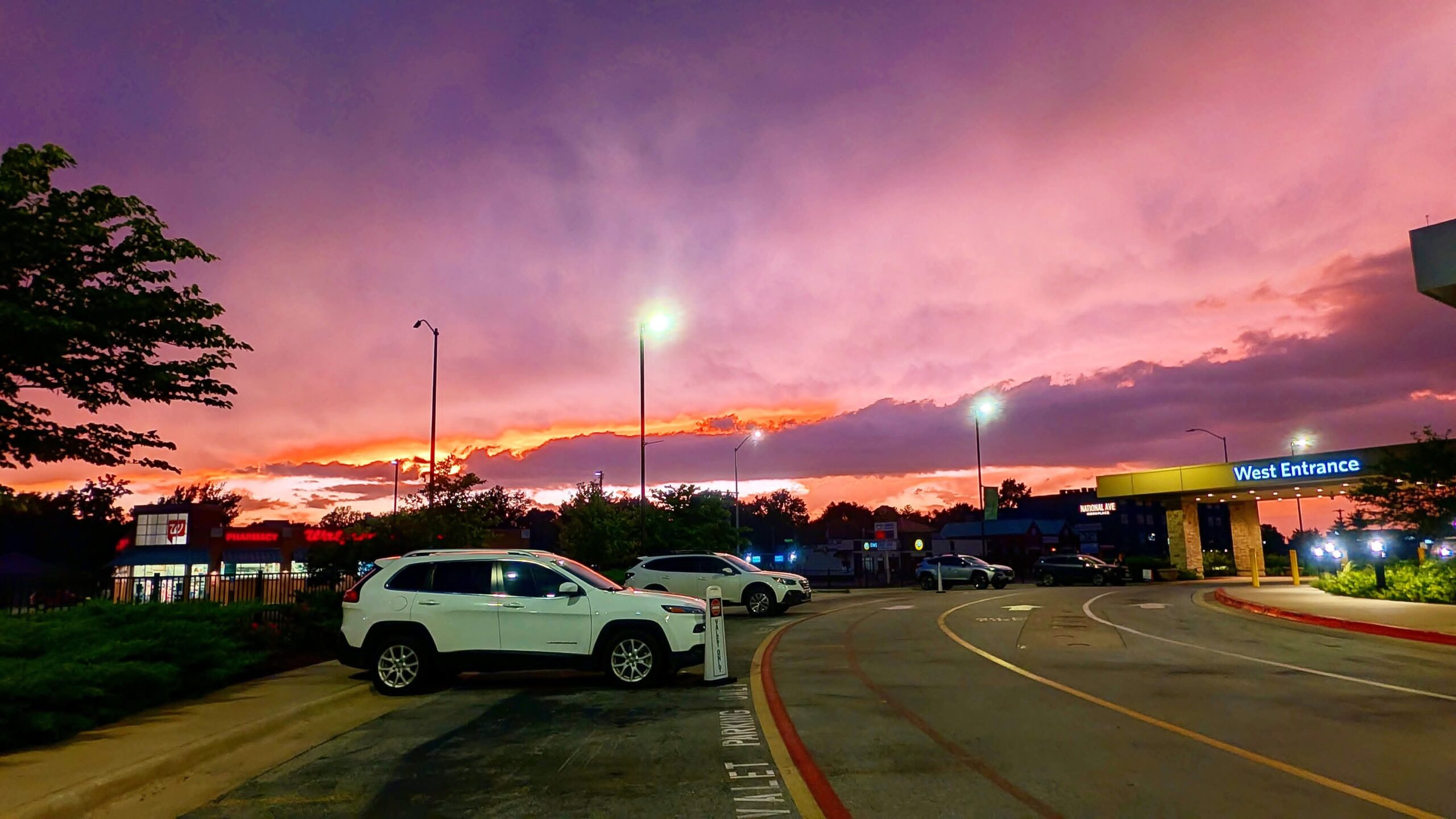 2026-06-11 2045 hours - Ultra-Rare-Colored Spectacular Sunset over Mercy Hospital