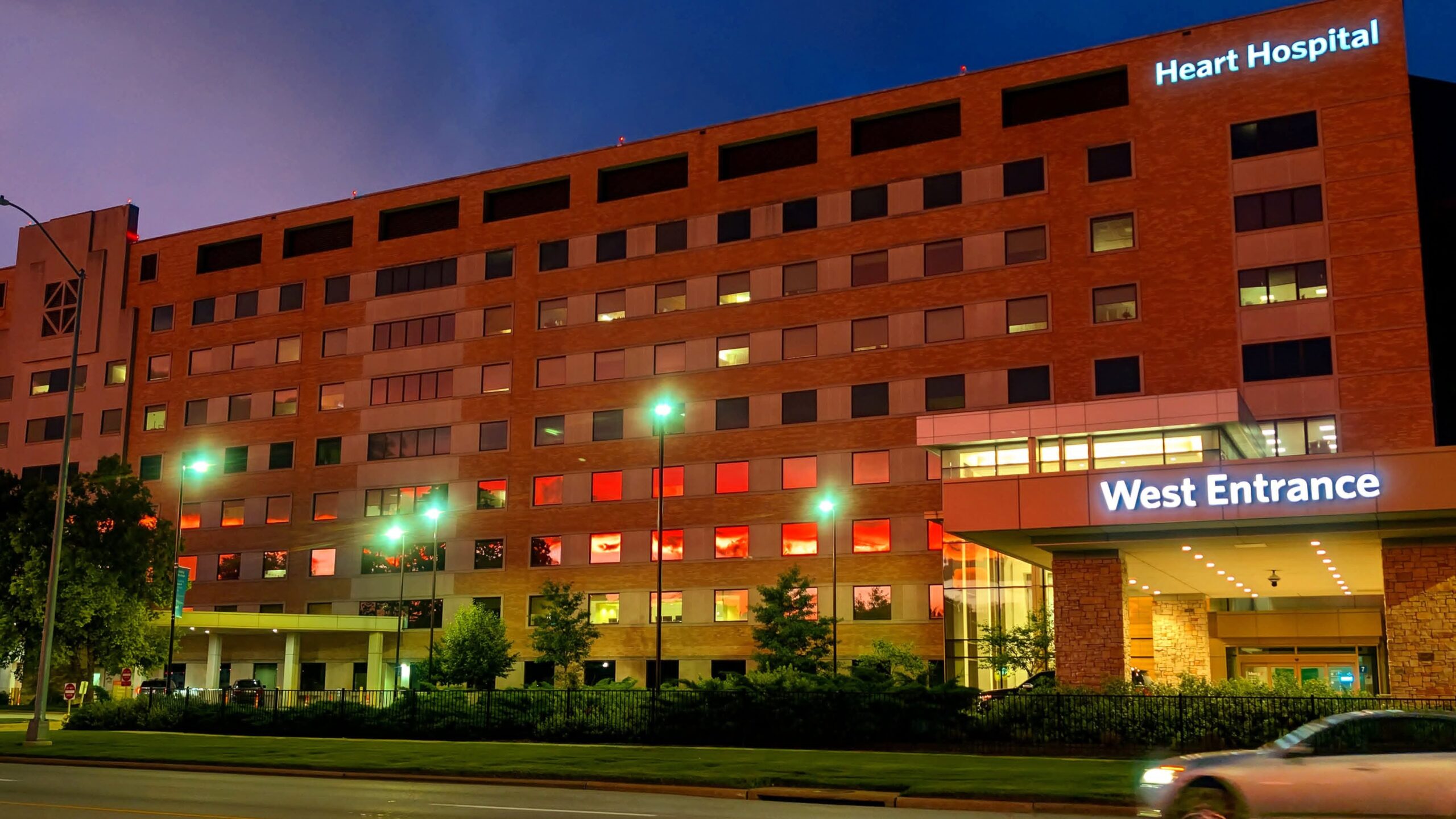 2026-06-11 2049 hours - Ultra-Rare-Colored Spectacular Sunset Reflected through West Windows of Mercy Hospital